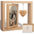 thumbnail image 1 of WWS-Rotating Floating Let the Adventure Begins Picture Frame, Engagement Gifts for Couples, Rustic 4x6 Floating Picture Frames Cool Wedding Bride to Be Bridal Shower Gifts for Couples Unique 2023(Rom, 1 of 4