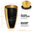 thumbnail image 5 of FIASON 2 Pack 21"H Gloss Gold Round Tall Planters, Indoor Outdoor Plant Pots with 2-in-1 Removable Shelf & Drainage Holes, Modern Flower Pots for Front Door Porch Patio Entryway Decor, 5 of 8