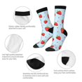 thumbnail image 3 of Yiaed Strawberry Print Great elasticity Crew Socks Sports socks for Men and Women, 3 of 5