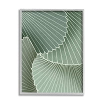 Modern Abstract Patterned Leaves Botanical & Floral Graphic Art Gray Framed Art Print Wall Art
