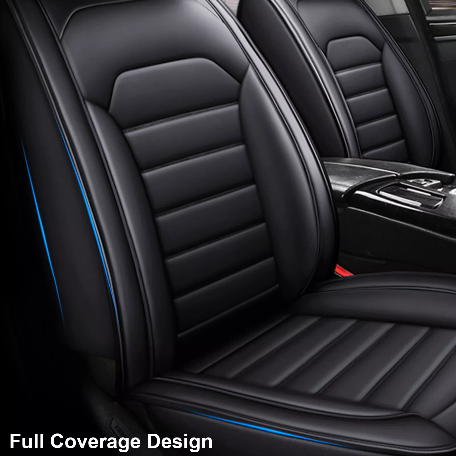 WILLJOY Car Seat Cover Fit for 2010-2025 Nissan Rogue, 5-Seat Breathable Faux Leather Automotive Cushion Protector Front Rear Black