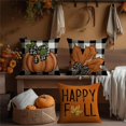 thumbnail image 6 of Fall Maple Leaf Pumpkin Throw Pillow Covers Thanksgiving Farmhouse Decorations Buffalo Plaid Outdoor Fall Decor Pillow Covers 18x18 Set of 4 Harvest Autumn Cushion Case for Sofa Couch, 6 of 6