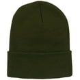 thumbnail image 4 of Big Stretch Plain Cuff Long Beanie - Olive XL-3XL, 4 of 5