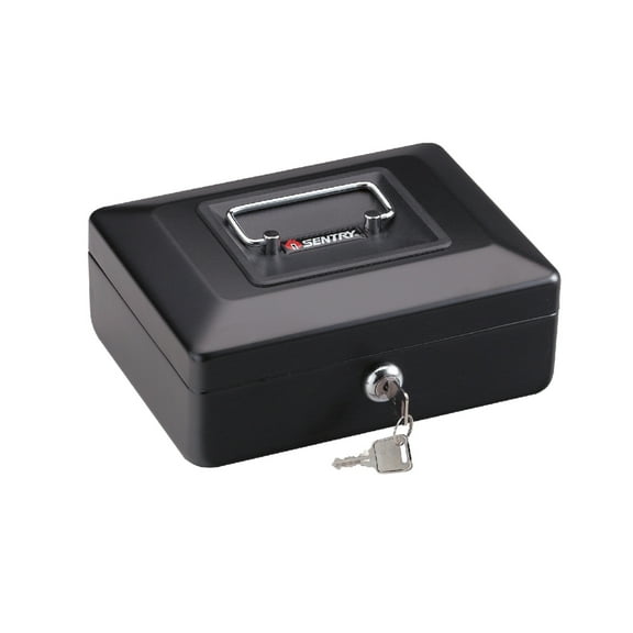 SentrySafe CB-8 Small Steel Cash Box with Money Tray and Key Lock 0.08 Cu. ft.
