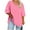 Pink Tops for Women_a, variant on CYMMPU Women's Basic Tees Tunic Tops Swing Shirts Summer Fall V-Neck Solid Color 3/4 Length Sleeve Business Work Blouses Vintage 2025 Clothes Black XXL