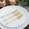 thumbnail image 4 of Efavormart 24 Pack | 6" Gold Glittered European Style Plastic Forks With Roman Column Handle, Disposable Utensil, 4 of 11