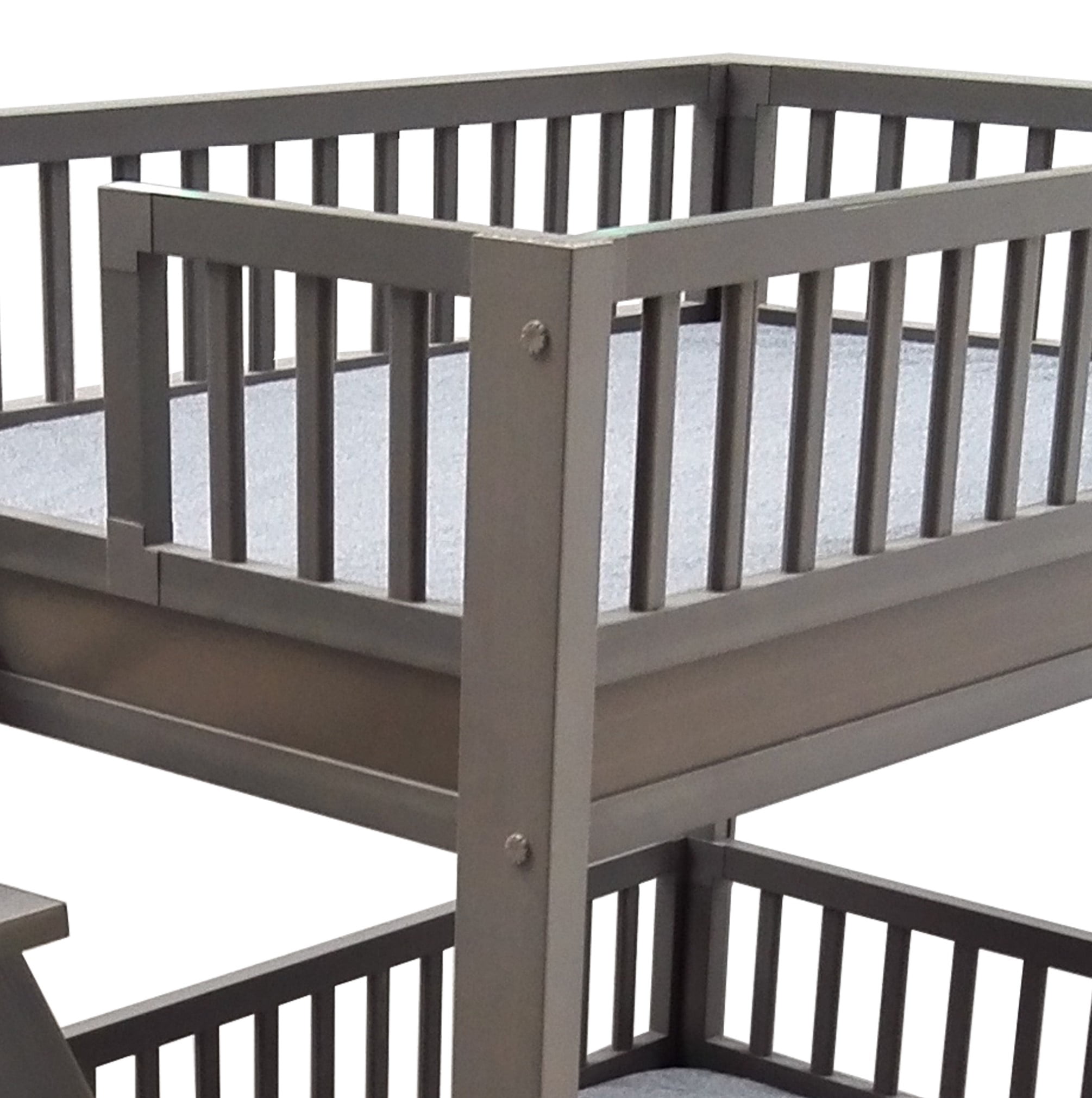New Age Pet ECOFLEX Aspen Dog Bunk Bed in Grey, Two Memory Foam Cushions