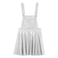 thumbnail image 3 of Moggemol Robe Métallique Brillante pour Filles, Bretelles Croisées Ajustables, Robe Évasée pour Fête d'Anniversaire, Argent 12, 3 of 6