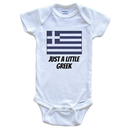 

Just A Little Greek Cute Greece Flag Baby Bodysuit 3-6 Months White