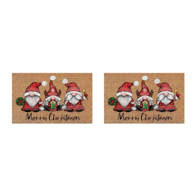 relayinert Quick Dry Merry Christmas Gnome Doormat Soft And Comfortable For Wide Santa Claus 2Set