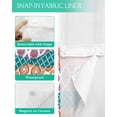 thumbnail image 3 of No Hook Shower Curtain with Snap in Liner, Geometric Bohemia Stripes Blue Orange and Yellow Hotel Shower Curtains for Bathroom, Washable Shower Curtain Liner Set with Mesh Top Window, 72"x96", 3 of 6