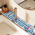 thumbnail image 2 of Yayeee Faucet Mat for Kitchen Sink 14.7" Diatomite Long Splash Guard Pad, Green Sailboats, 2 of 7