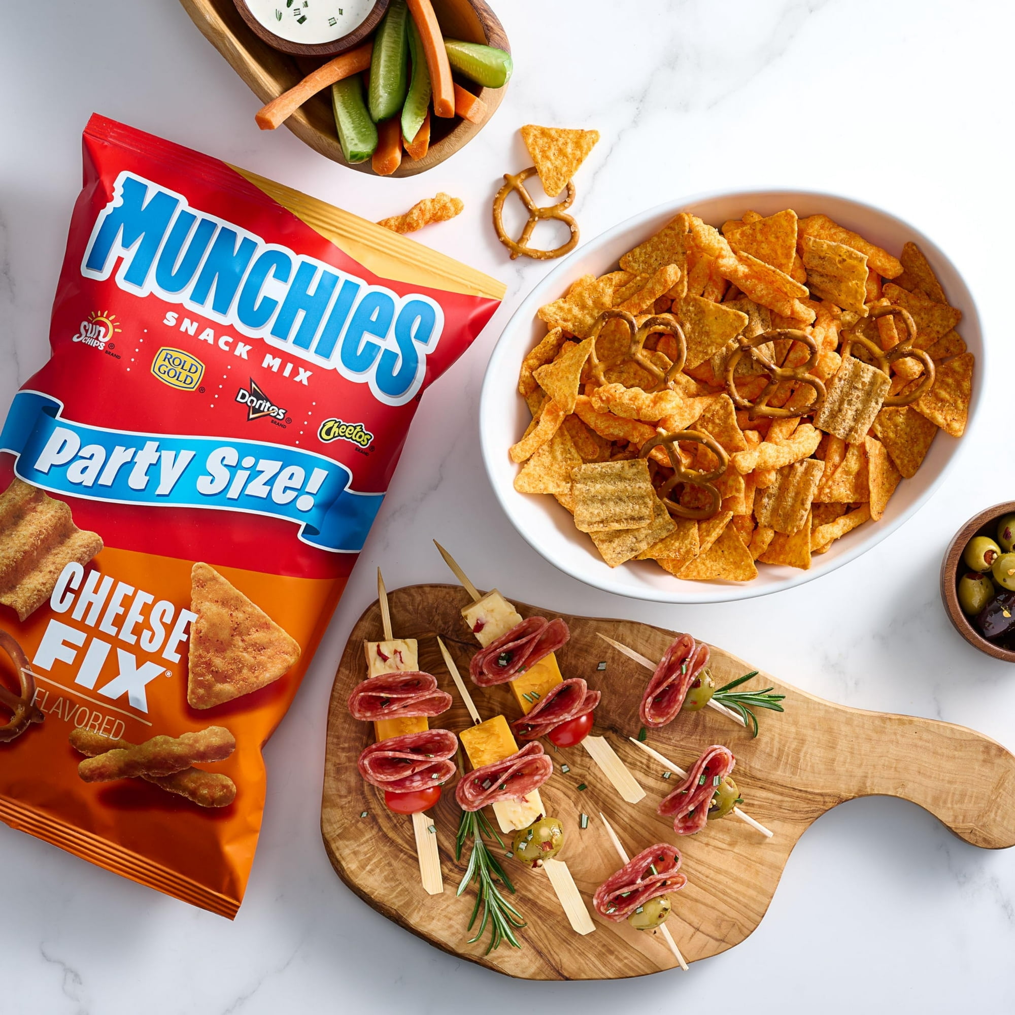 Munchies Cheese Fix Party Size Snack Chips, 13 Ounce Bag ( 4 Pack )