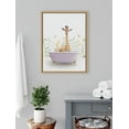 thumbnail image 5 of Kate and Laurel Sylvie Giraffe In Spring Bath Framed Canvas Wall Art by Amy Peterson Art Studio, 18x24 Natural, Whimsical Animal Art for Wall, 5 of 6