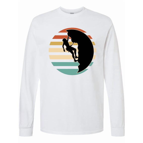 Inktastic Rock Climbing Mountain Climber Silhouette Long Sleeve T-Shirt