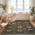 thumbnail image 3 of Design&I 5'x7' Washable Area Rug Vinyl Cd Record Disc Retro Soundwave Border Vintage Note Music Flowing Dynamic for Dining Room, Under Table, Home Office, Snag-Free, Skid-Resistant, 3 of 7