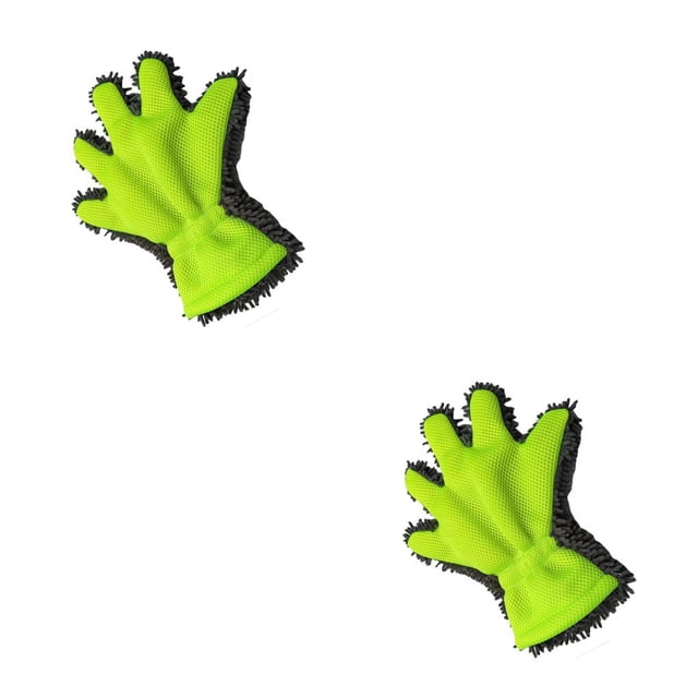 Riwesomey 5-Finger Car Wash Mitts Cleaning Glove Motorbike Chenille Fingers Brush Care Handheld Multifunctional Five Towels Detailing Como se muestra 2piezas Riwesomey CBP441549