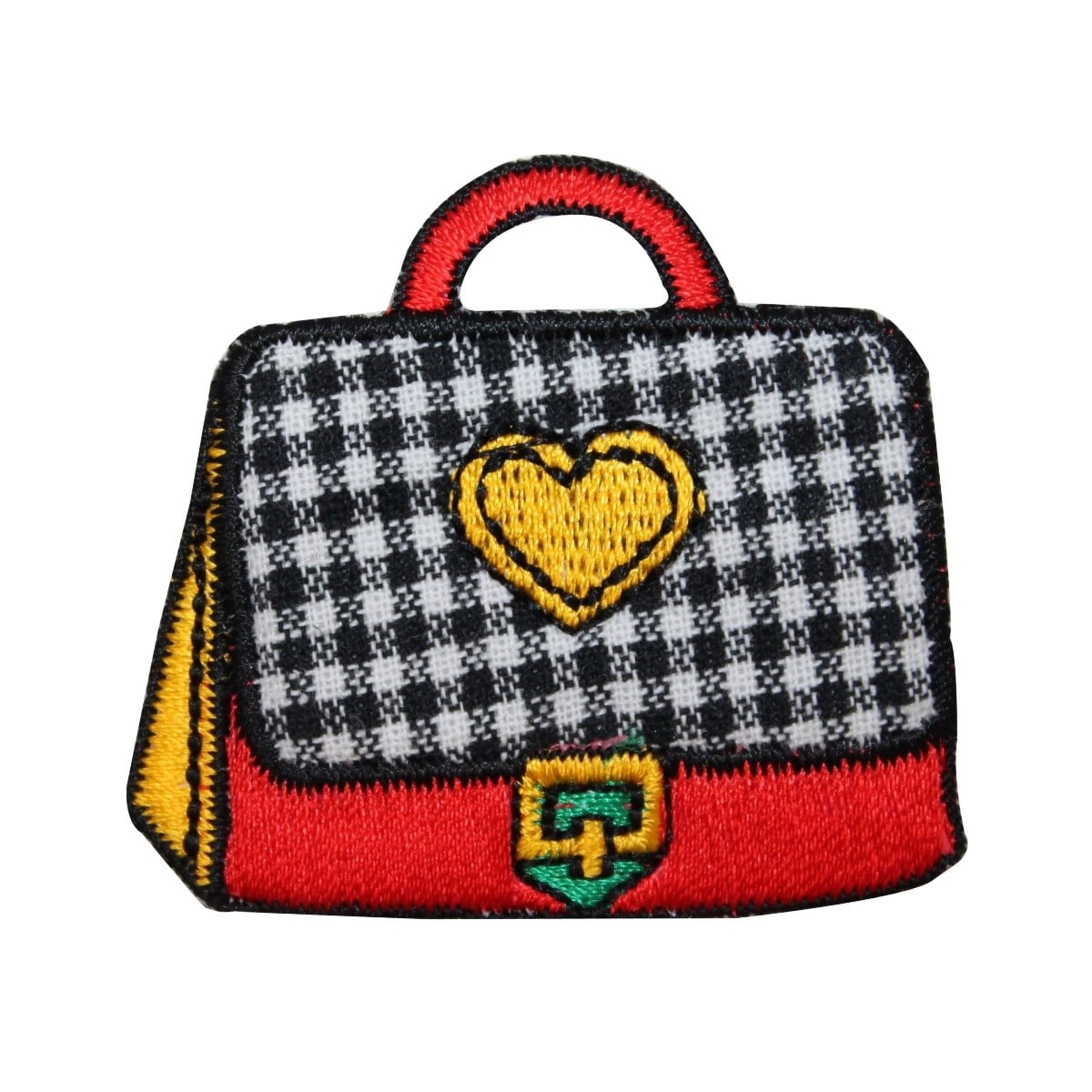ID 0942C Children's Plaid Purse Patch Lunch Box Bag Embroidered Iron On
