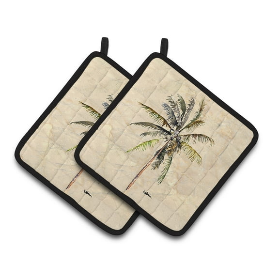 Carolines Treasures 8482PTHD Palm Tree Pair of Pot Holders, 7.5HX7.5W, multicolor