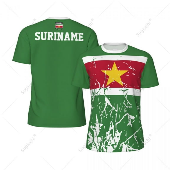 Exclusive design Suriname Flag Grain 3D Printed Men For Running Bike Soccer Tennis Fitness Sports jersey Mesh Fans Short T-shirt