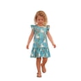 thumbnail image 6 of Actgleam Summer Toddler Girls Dress Bunny Print Flutter Sleeve A-line Ruffle Sundress,Blue Bunny,4-5Y, 6 of 9