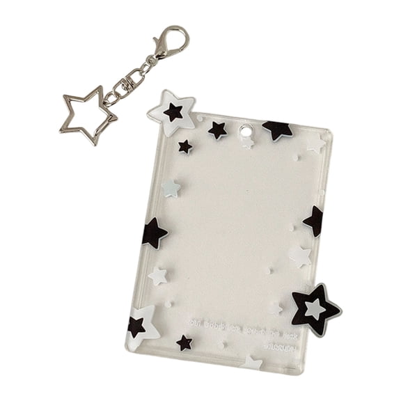 Waterproof Acrylic Photo Card Case with Keychain Clip 3Inch Photo Protectors