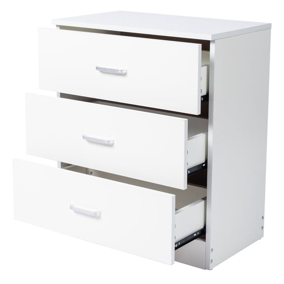 White 3-Drawer Dresser - Space-Saving Narrow Chest, 22"L x 13"W x 26"H, Engineered Wood Storage for Bedroom, Nursery & Apartment