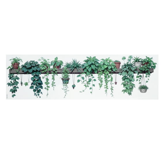 WEUVEB Green Wall Sticker Green Plant Wall Decals Realistic Design PVC for Daycare Center and Window 1Pcs