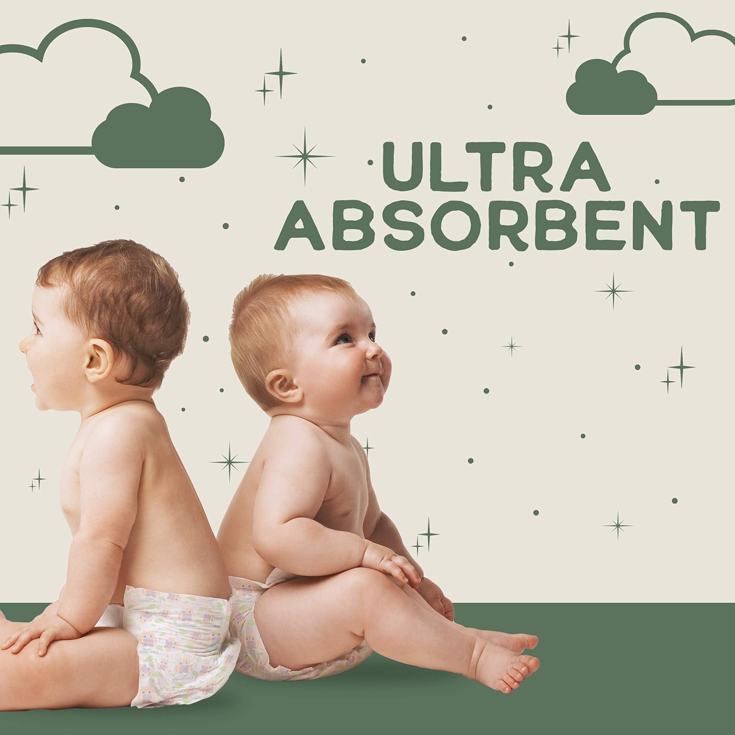 Happy Little Camper Ultra-Absorbent Natural Baby Diapers Size 1 - Hypoallergenic & Chlorine-Free Disposable Diapers Safe for Sensitive Skin - Unscented Newborn Diapers - 36 Count