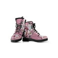 thumbnail image 1 of UKAP Women Leather Boot Floral Short Bootie Lace Up Ankle Boots Work Booties Waterproof Rose 8.5, 1 of 6