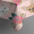 thumbnail image 3 of Pink French Bulldog Flowers Florals Rectangle Tablecloth 60"x84",Waterproof Polyester Rectangle Table Cloth, Wipeable Spillproof Polyester Tablecloth for Dining, Camping, Indoor and Outdoor, 3 of 5