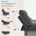 thumbnail image 4 of Homall Futon Sofa Bed with Adjustable Backrest & Five Angles Adjustable Armrests Sofa Couch for Small Spaces Living Room Office,Corduroy Gray, 4 of 7