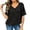 Black, variant on Womens T Shirts,Elegant V Neck Summer T Shirt for Daily Wear Casual Loose Fit Solid Color Bat Wing Short Sleeve Top WomenBlueM