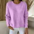 thumbnail image 2 of Tumotour Pullover Tops for Women'S Crew Neck Long Sleeve Straight Winter Sweaters Outfits Knit Fabric Tunic Blouse, 2 of 3