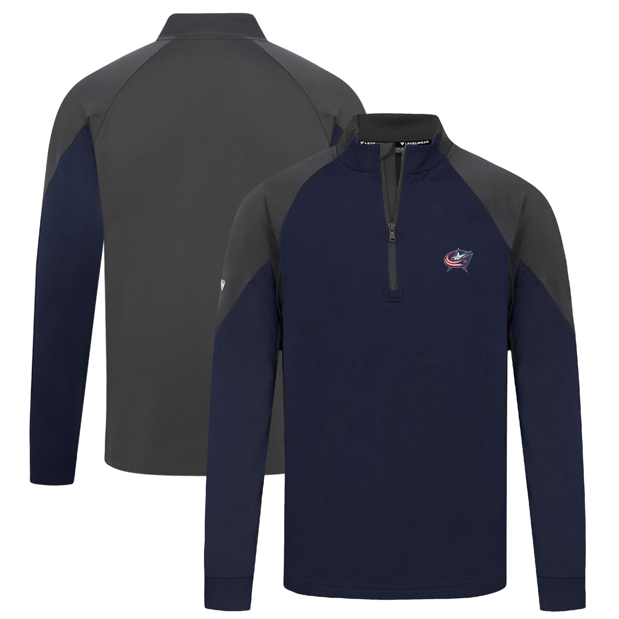 Men's Levelwear Navy Columbus Blue Jackets Cadet Insignia Core Quarter-Zip Pullover Top