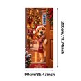 thumbnail image 4 of Christmas Front Door Cover with Elastic Edges, Festive Holiday Door Decorations for Front Door, Xmas Party Home Indoor Outdoor Decor, 4 of 4