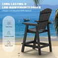 thumbnail image 5 of AreShark Tall Adirondack Chair Set of 2 with Removable Double Connecting Trays, Recycled HDPE with Wood Grain, Weather Resistant, Outdoor Adirondack Barstools, Gray, 5 of 10