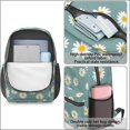 thumbnail image 4 of Daisy Pioneer Flower Green Pattern 17" School Backpacks for Teens,Waterproof Oxford Fabric,S-Shape Padded Straps for School,Travel,Hiking,Camping, 4 of 6