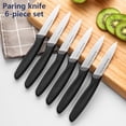 thumbnail image 7 of Ruffulon Straight Edge Paring Knife Set of 6, Stainless Steel Small Kitchen Knife, Ultra Sharp Peeling Knife, Fruit Knife with Black Plastic Handle, 7 of 7