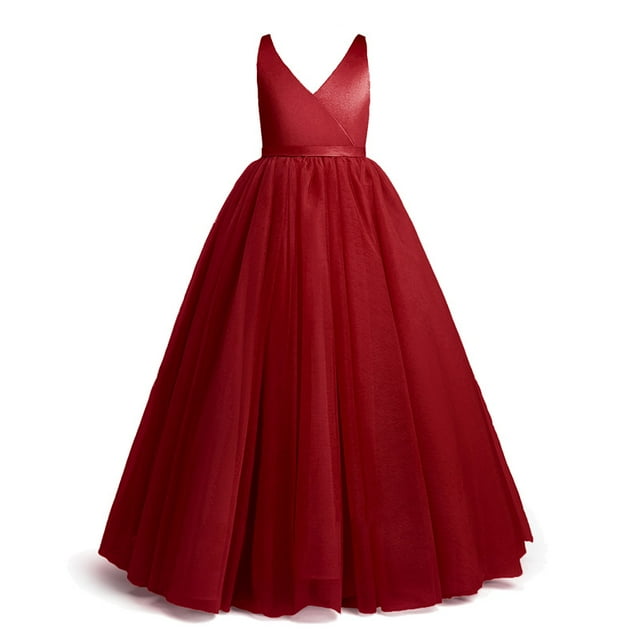 AAMILIFE Robe Longue de Princesse pour Filles, Vêtements de Cérémonie pour Enfants, Robe de Soirée, Robes de Demoiselle d'Honneur pour Mariages