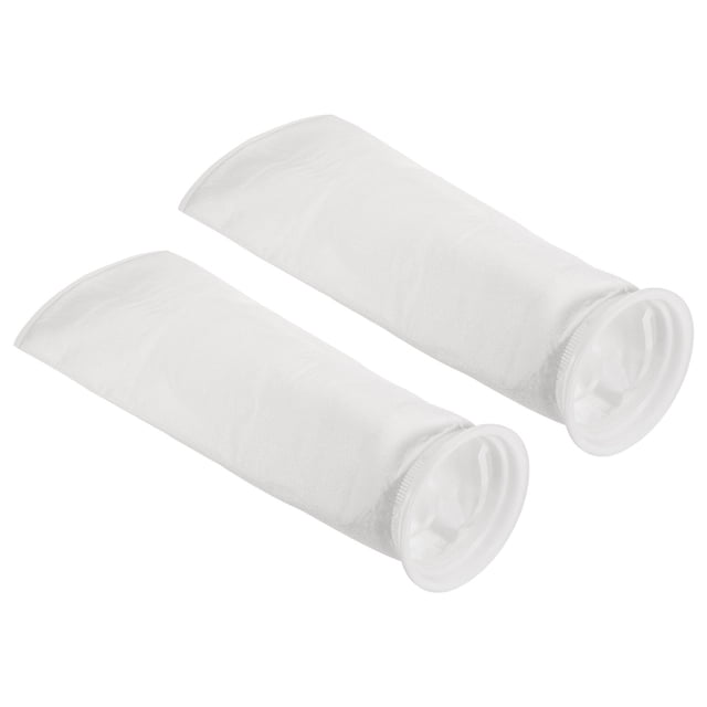 Unique Bargains 6'' Ring Filter Socks 150 Micron Pool Skimmer Basket, White 2 Pack