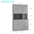 thumbnail image 2 of HIUU Grey Buffet Cabinet Storage with Drawers and Microwave Stand with Charge Station and LED Light, 2 of 8
