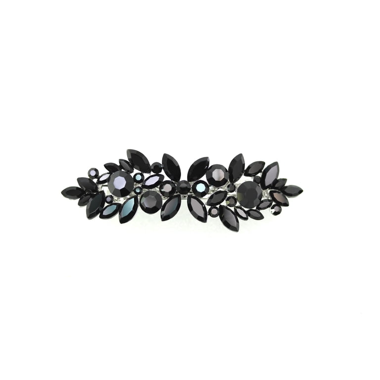 Faship Gorgeous Black Rhinestone Crystal Floral Hair  display picture 1