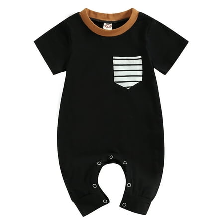 

Musuos Baby Girls Boys Romper Striped Pocket Onesie Bodysuit Cute Jumpsuit Outfits