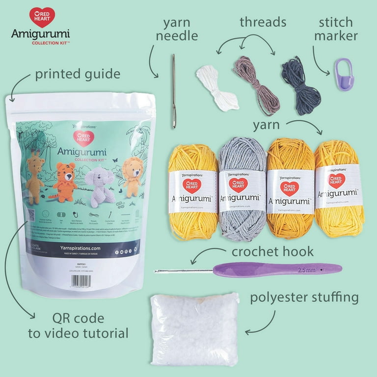 Red Heart™ Amigurumi Crochet Collection Kit 103.2GM Safari Red Heart™ Amigurumi Crochet Collection Kit 103.2GM Safari
