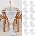 thumbnail image 1 of 10 Packs White Cheesecloth Table Runner: 36x120 Inches Boho Cheese Cloth Table Runners for Wedding Baby Shower Birthday Party Cake Table Decoration, 1 of 14