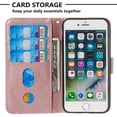 thumbnail image 3 of Case for iPhone 8 Plus/7 Plus Zipper Pocket Wallet Leather Case Magnetic Closure Flip Cover - Pink, 3 of 5