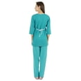 thumbnail image 4 of Inkmeso Solid Nightwear Set w/ Pyjama For Women Cotton Nightwear 2 Pcs Sleepwear, 4 of 7