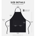 thumbnail image 2 of Syntus Paquete de 2 delantales de cocina 100% algodón ajustable con 2 bolsillos, delantales de cocina para mujeres, hombres, chef, color negro, 2 of 5