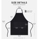 thumbnail image 2 of Syntus Paquete de 2 delantales de cocina 100% algodón ajustable con 2 bolsillos, delantales de cocina para mujeres, hombres, chef, color negro, 2 of 5